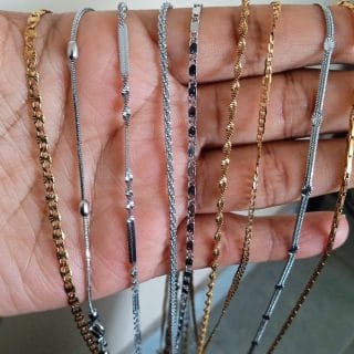 Silver and gold coated necklaces