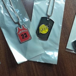 Basketball pendant necklace