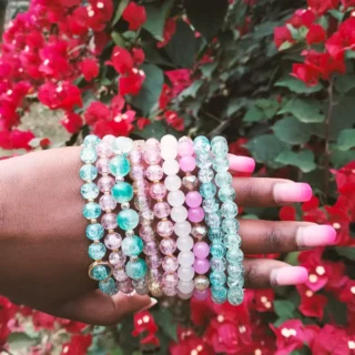 Frosted Crystal Bracelet Set