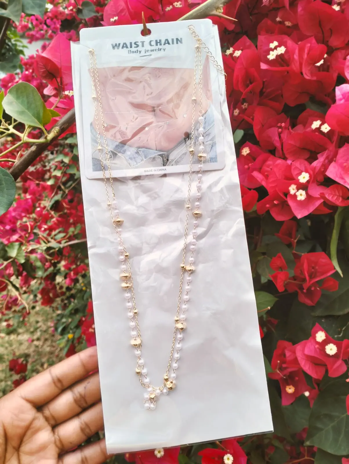 Pearl & Gold Waist Chain - Image 3