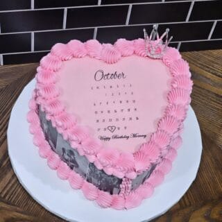Pink Calendar Heart Cake