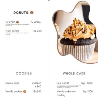 Cake Haven menu