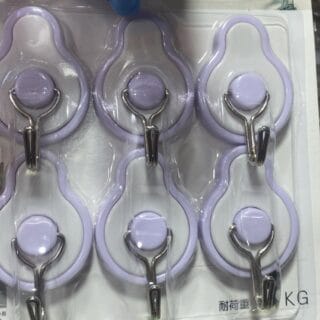 Lavender Adhesive Wall Hooks (6-Pack)
