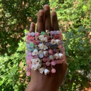 Pastel Floral Charm Bracelet