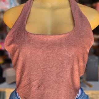 Metallic Rose Racerback Crop Top