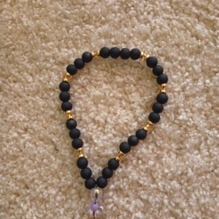 Black and Gold Accent Meditation Bracelet