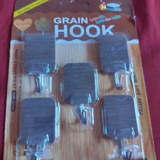 Wood Grain Wall Hook Set (6-Pack)