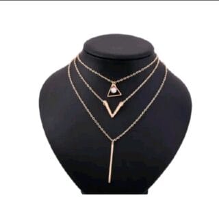 Geometric Layered Necklace Set