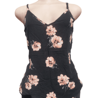 Black Floral Print Camisole (Size L)