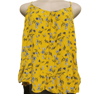 Yellow Floral Peplum Cami (Size L/XL)