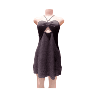 Black Cut-Out Halter Neck Mini Dress (Size M)