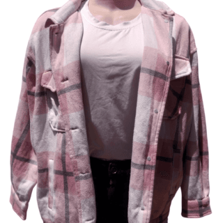 Pink Plaid Oversized Shacket (Size M)