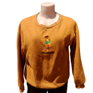 Mustard "Cheer Girl" Embroidered Sweatshirt (Size M)