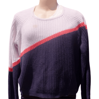 White and Navy Sweater (Size M)