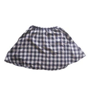 Navy & White Gingham Flare Skirt (Size L/XL)