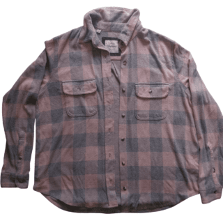 Pink & Grey Plaid Flannel Shirt (Size L)