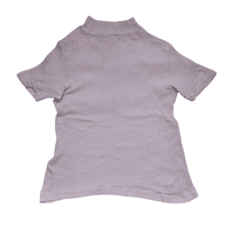 Lilac Ribbed Mock Neck Tee (Size M)