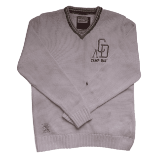 White "Camp David" Graphic Sweater