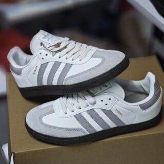 White & Grey Two-Tone Adidas Sambas