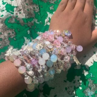 Emerald & Sage Marbled Bracelets