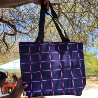 Amethyst Grid Canvas Tote