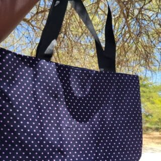 Midnight Berry Polka Dot Tote