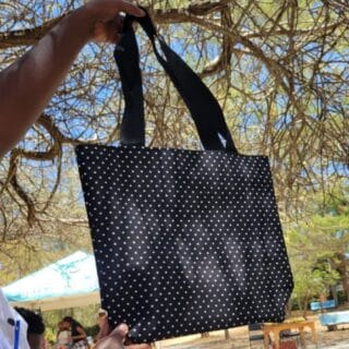 Classic Noir Polka Dot Tote
