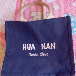Navy "Hua Nan" Canvas Tote