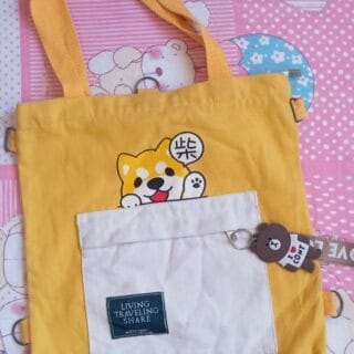 Yellow Shiba Inu Pocket Tote