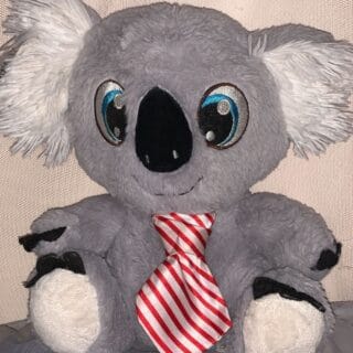 Grey Koala with Striped Tie