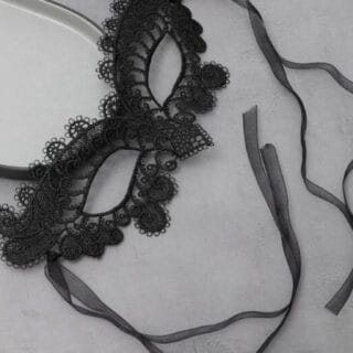 Black Lace Glitter Masquerade Mask