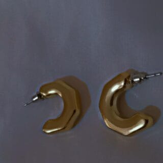 Golden Geometric Hexagon Hoops