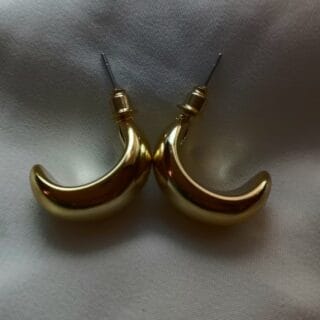Polished Golden Crescent Hoops