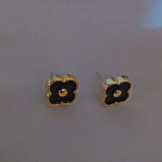 Minimalist Black Clover Earrings
