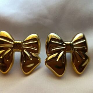 Polished Golden Bow Earrings