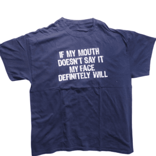 Navy blue novelty/slogan tee (XL)