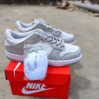 Grey Fog & White Nike Dunk Lows
