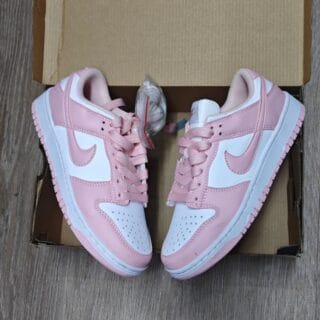 Rose Whisper Pink & White Nike Dunk Lows