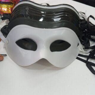 Classic Black & White Half-Face Masquerade Masks