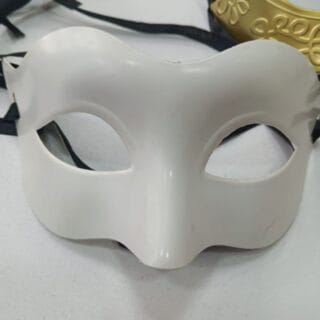 Classic White Plain Masquerade Mask