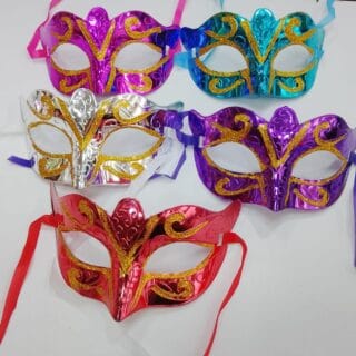 Metallic Gold Glitter Swirl Masquerade Mask