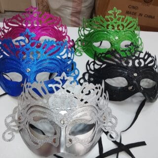 Glitter Crown Venetian Masquerade Mask