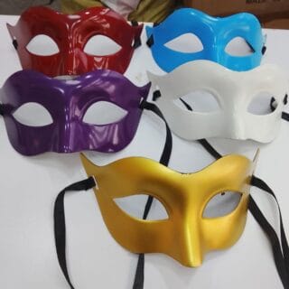 Glossy Plain Venetian Half Face Masquerade Mask